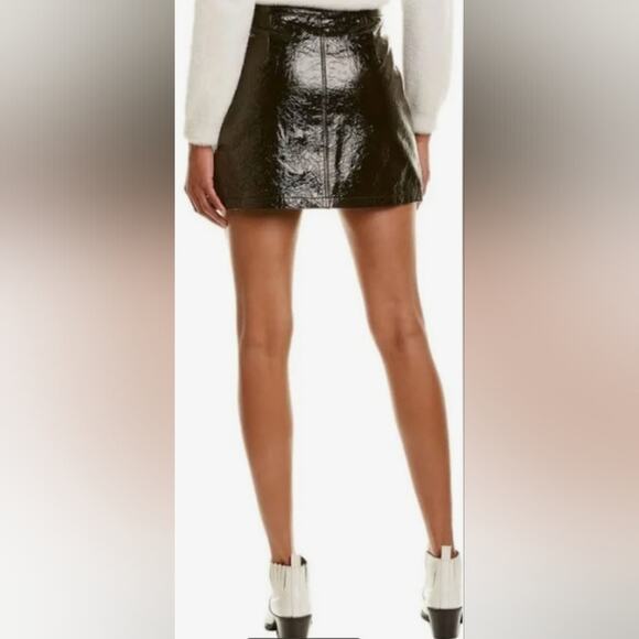 7 For All Man Kind Womens Black Leather Button Down Mini Skirt Size XS NWT $495 - Picture 4 of 16